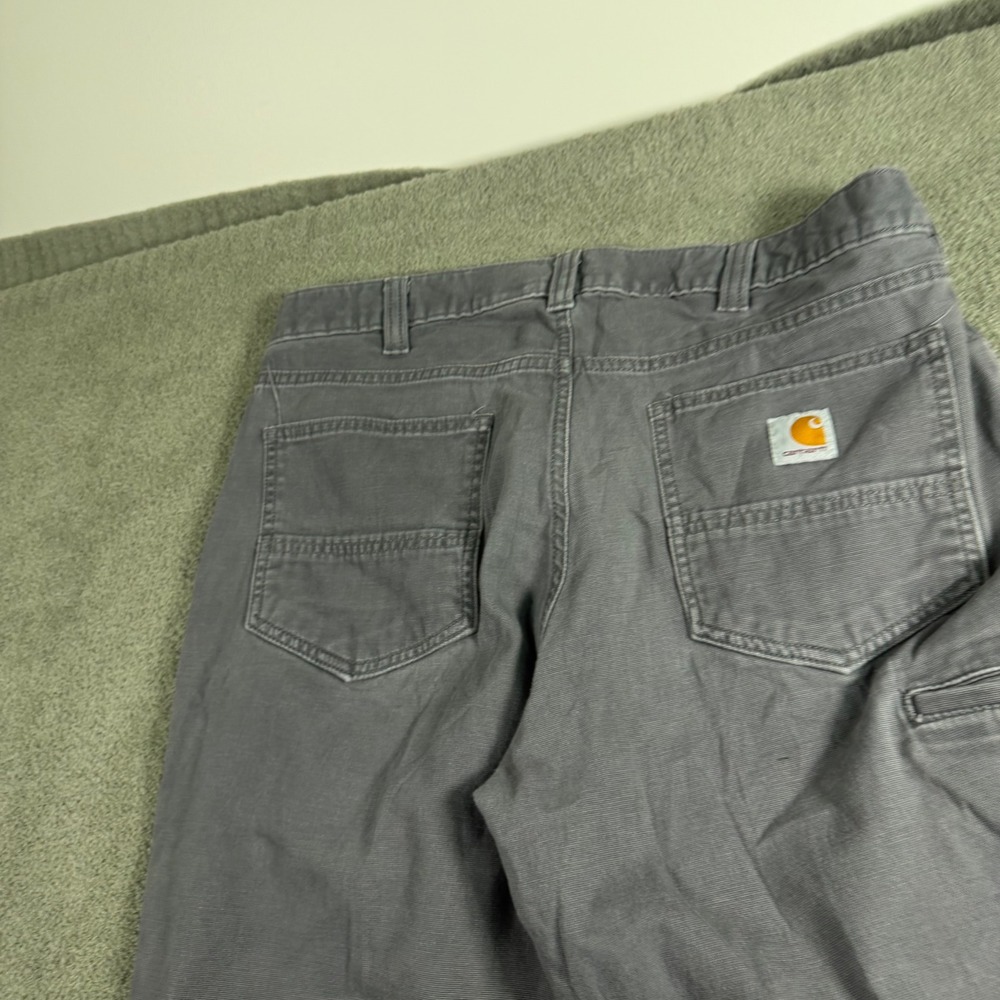 Carhartt Mens Relaxed Fit Canvas Carpenter Work Pants Gray 36x34 Utility Pockets